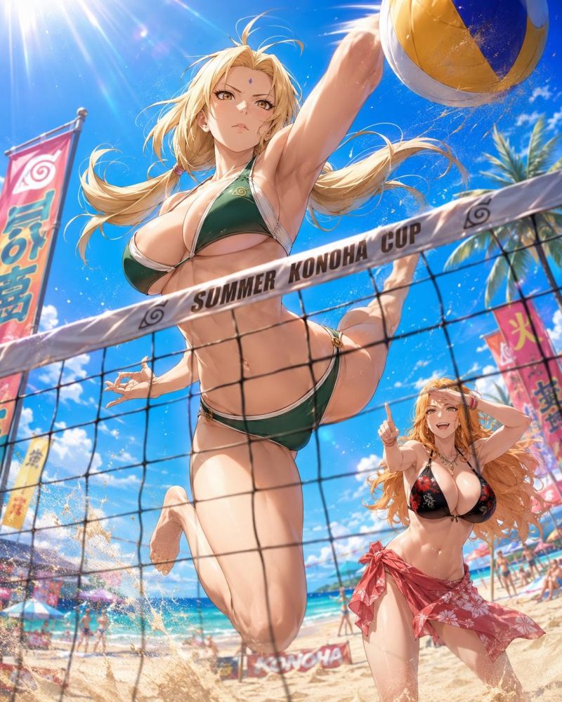 Mature Beach Fun with Tsunade & Rangiku - #4