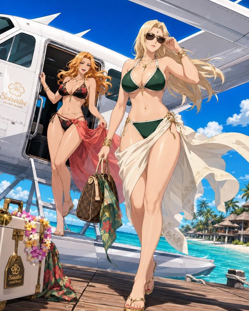 Mature Beach Fun with Tsunade & Rangiku - #6