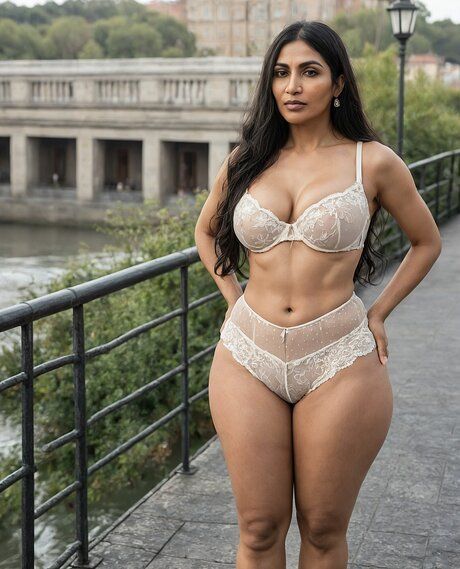 Indian granny gets completely naked while out for a walk by a river - #2