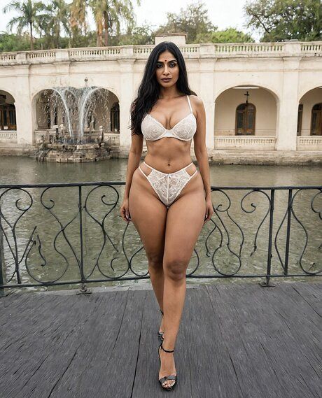 Indian granny gets completely naked while out for a walk by a river - #6