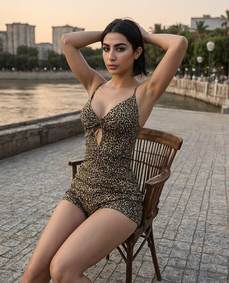 Dark-haired beauty strips down to her birthday suit on a riverside walkway - #10