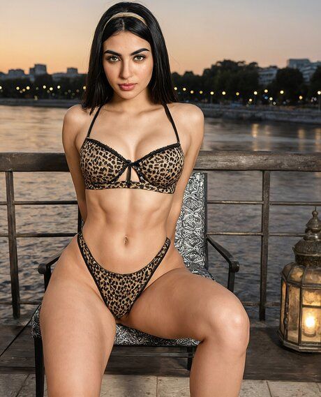 Dark-haired beauty strips down to her birthday suit on a riverside walkway - #6