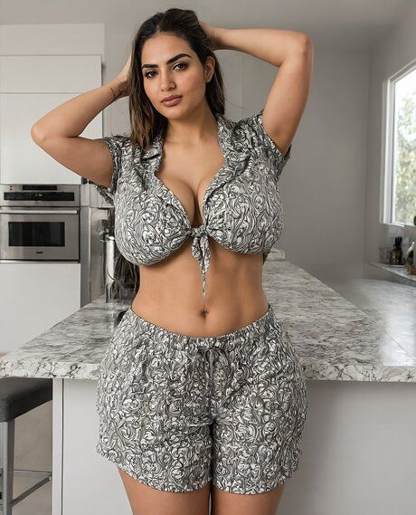 Curvy female strikes great nude poses after removing her swimwear - #4
