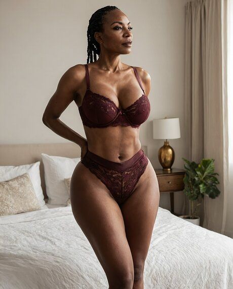 Beautiful black woman goes from modeling a gown to posing totally naked - #10