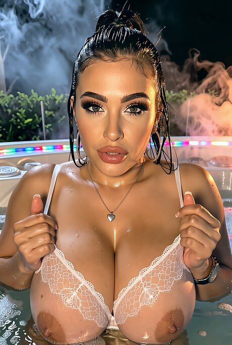 Hot girl with a great body shows her enhanced boobs in a hot tub - #3