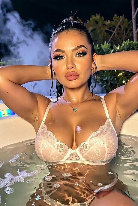 Hot girl with a great body shows her enhanced boobs in a hot tub - #5