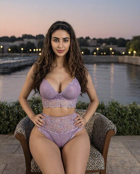 Sexy girl models non nude and nude poses on a boardwalk near the water - #8