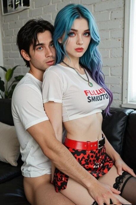 Hot girls with colourful hair partake in sexual intercourse with men - #2