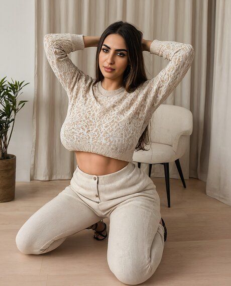 Solo girl with a flat chest and a flat stomach gets completely naked - #2