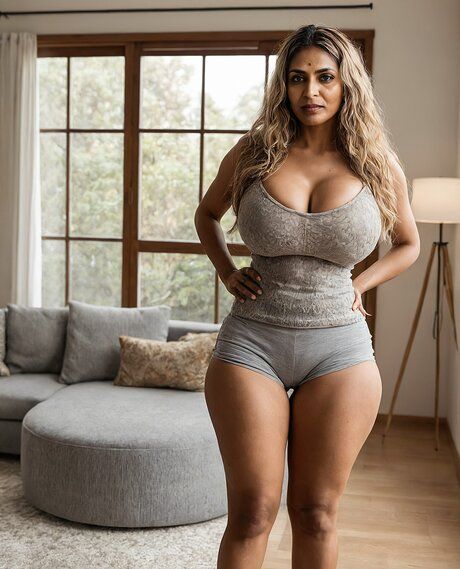 Indian granny with wavy hair takes off her clothes to get totally naked - #7