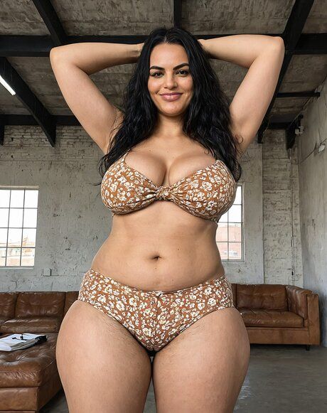 Solo girl with long black hair takes off her lingerie to pose in the nude - #4