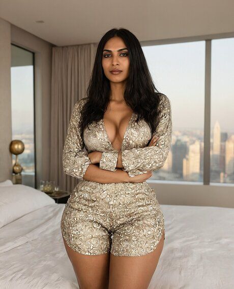 Beautiful girl models sensual lingerie and solo poses against a city skyline - #5