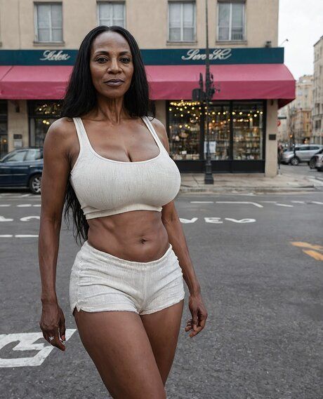 Black girl gets naked on a city street during a solo performance - #5
