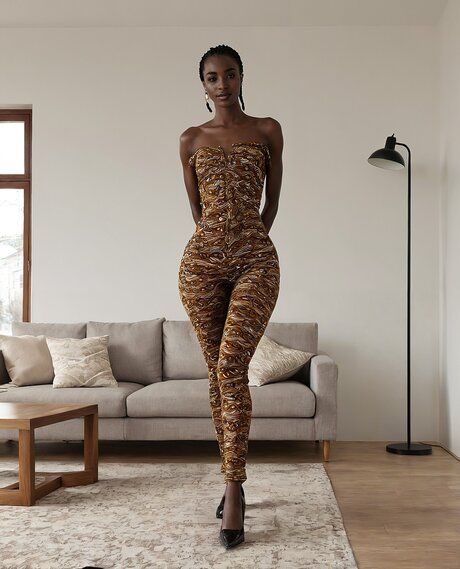AI generated girl poses in a few outfits before getting totally naked - #2