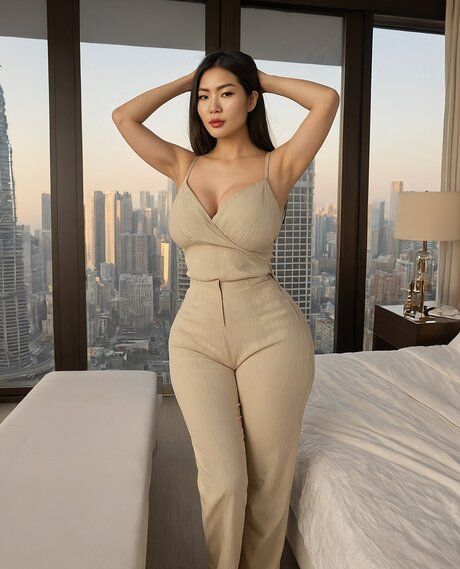 Beautiful Asian girl with firm breasts poses non nude and totally naked as well - #2