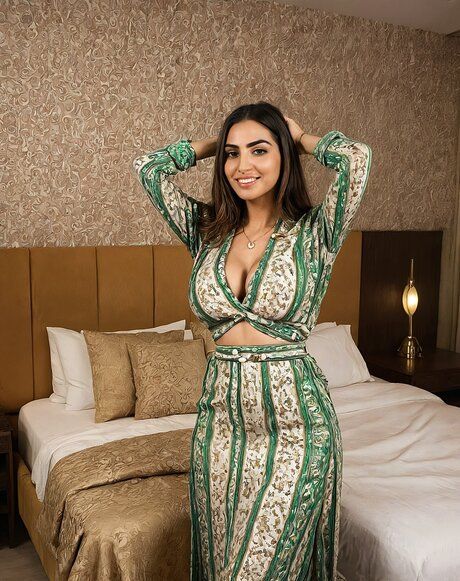 Sexy brunette strips to her birthday suit during a solo engagement - #2