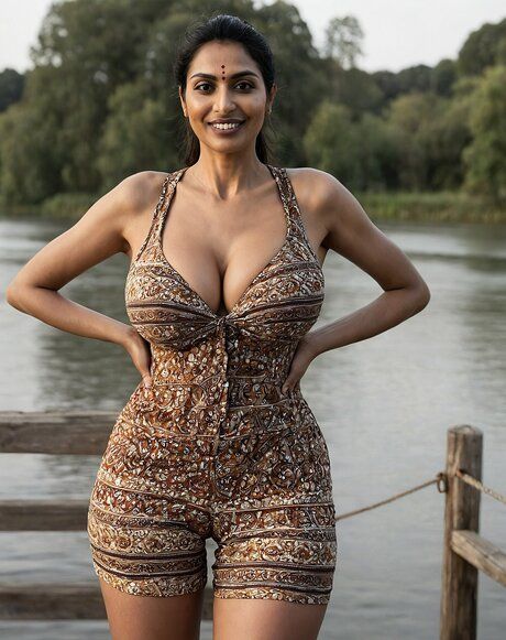 Pretty woman gets completely naked while standing and sitting outdoors - #5