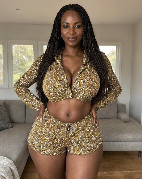 Black girl with long hair gets completely naked in a couple of locations - #5
