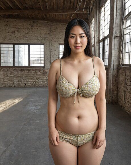 Solo girl poses topless in a dilapidated warehouse before getting totally naked - #2