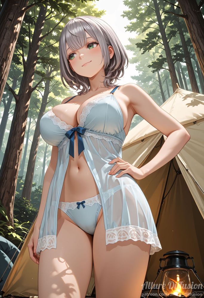 Shirogane Noel in her light blue lace babydoll - #3