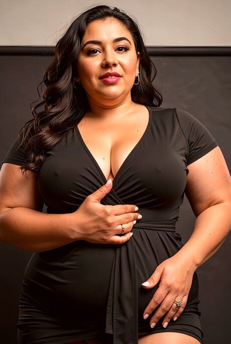 Fat Indian woman takes off her black dress to model in the nude - #3