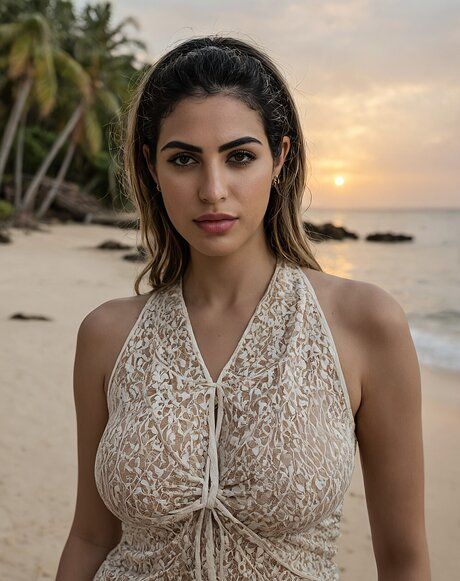 Beautiful girl with an ass to die for poses nude at the beach during sunset - #4