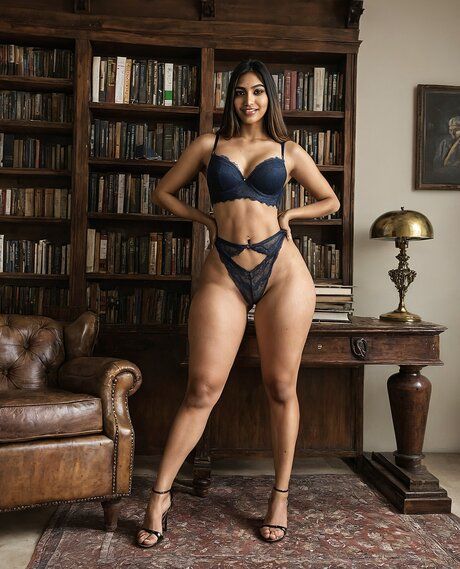 Indian chick poses on her knees and standing as well during a solo show - #5