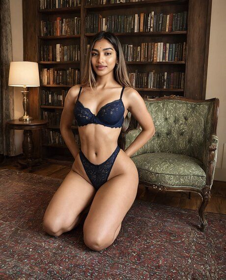 Indian chick poses on her knees and standing as well during a solo show - #8