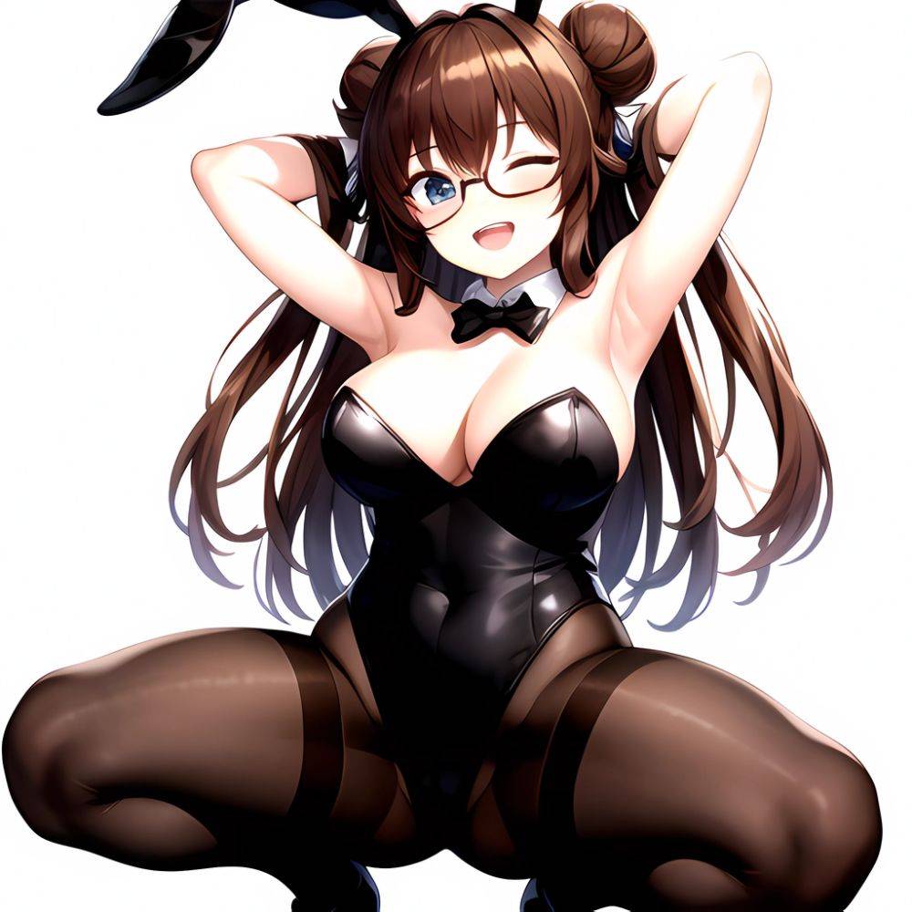 Namhorm Puzenketsu 1girl D Animal Ears Arms Behind Head Armpits Bare Arms Bare Shoulders Black Footwear Black Leotard Breasts Br, 434320945 - AIHentai - #main