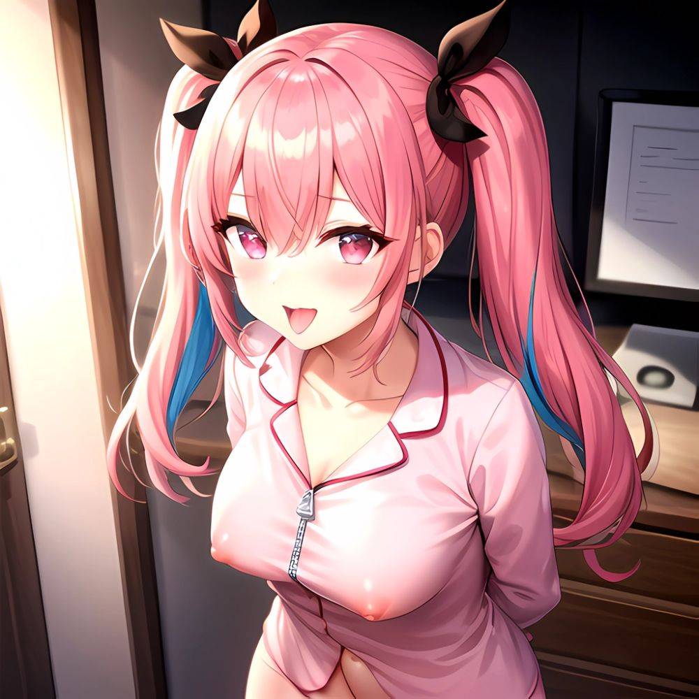 Han Juri 1girl Blush Breasts Breasts Apart Collarbone Hair Over One Eye Large Breasts Long Sleeves Multicolored Hair Navel Nippl, 331618605 - AIHentai - #main