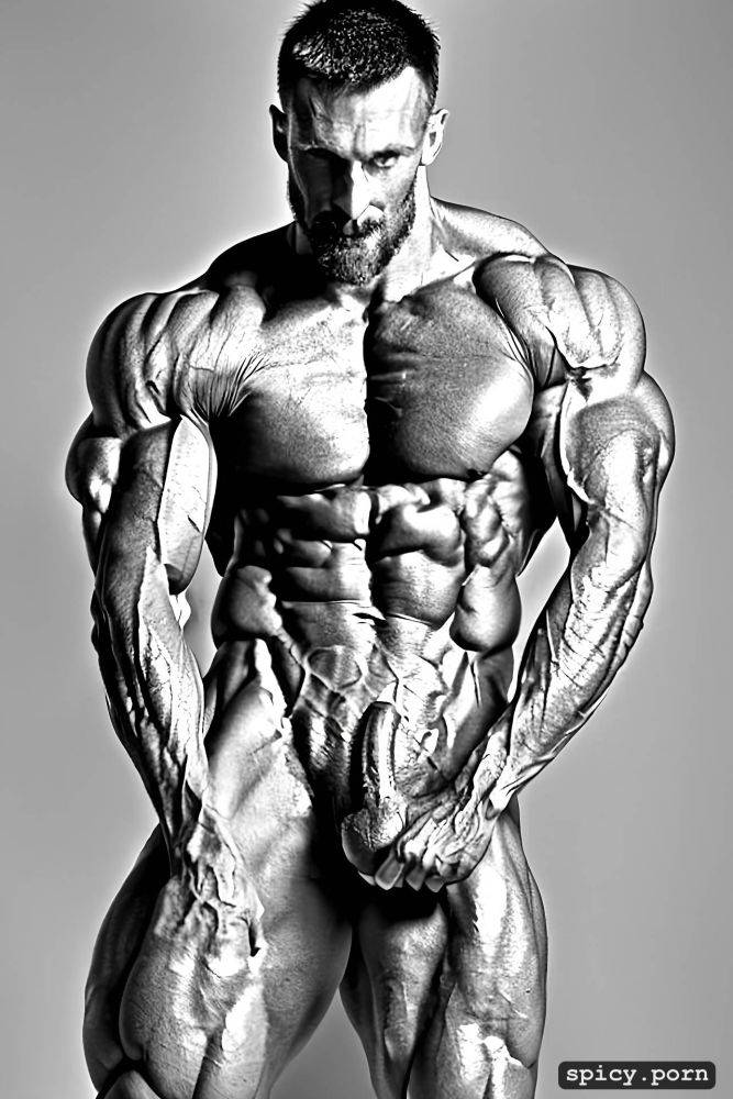 squared chin, solo high quality, squatting, wide jawbone, handsome blue eyes - #main