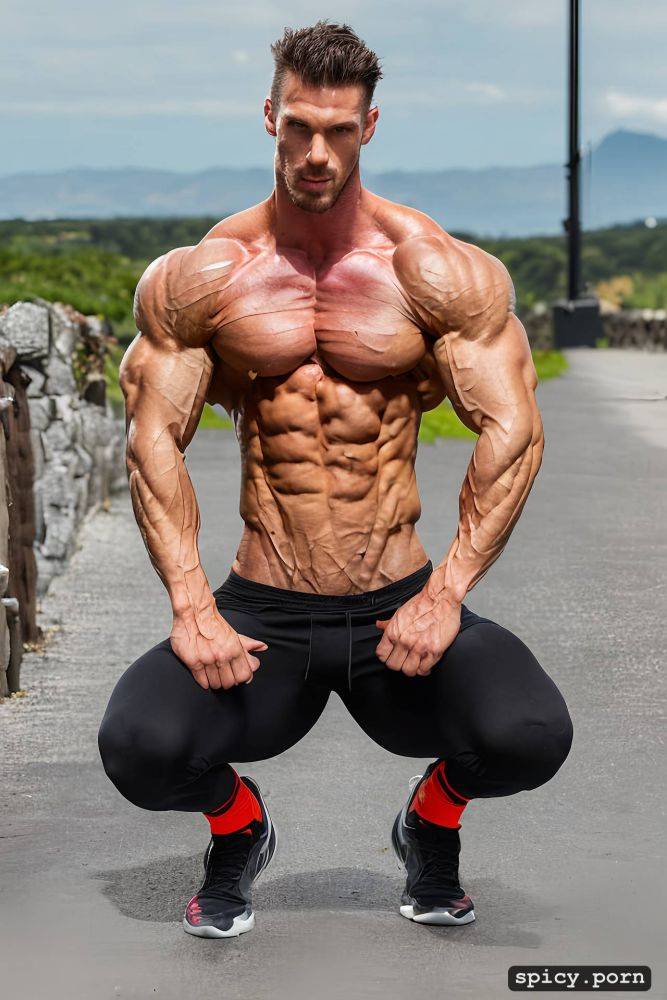 masculine, muscle flex, veiny, charming lips, dominant, enhanced symmetrical muscled body - #main