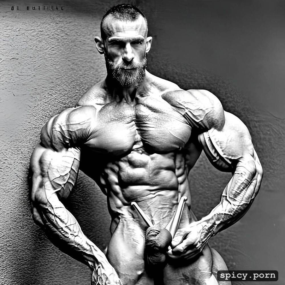 old, male, enhanced symmetrical muscles cocky, masculine, handsome blue eyes - #main