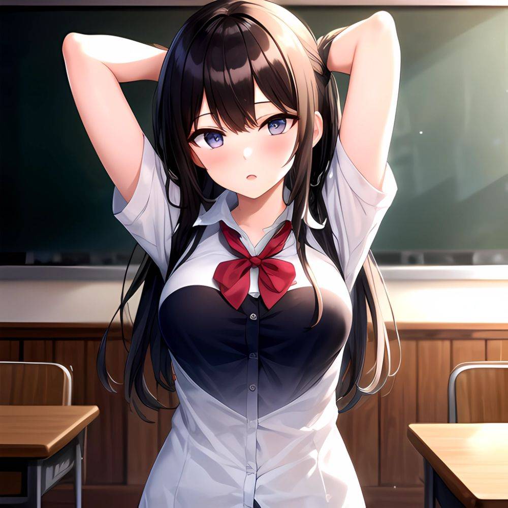 1girl Solo Schoolgirl Pov Arms Behind Head, 2185493016 - AIHentai - #main