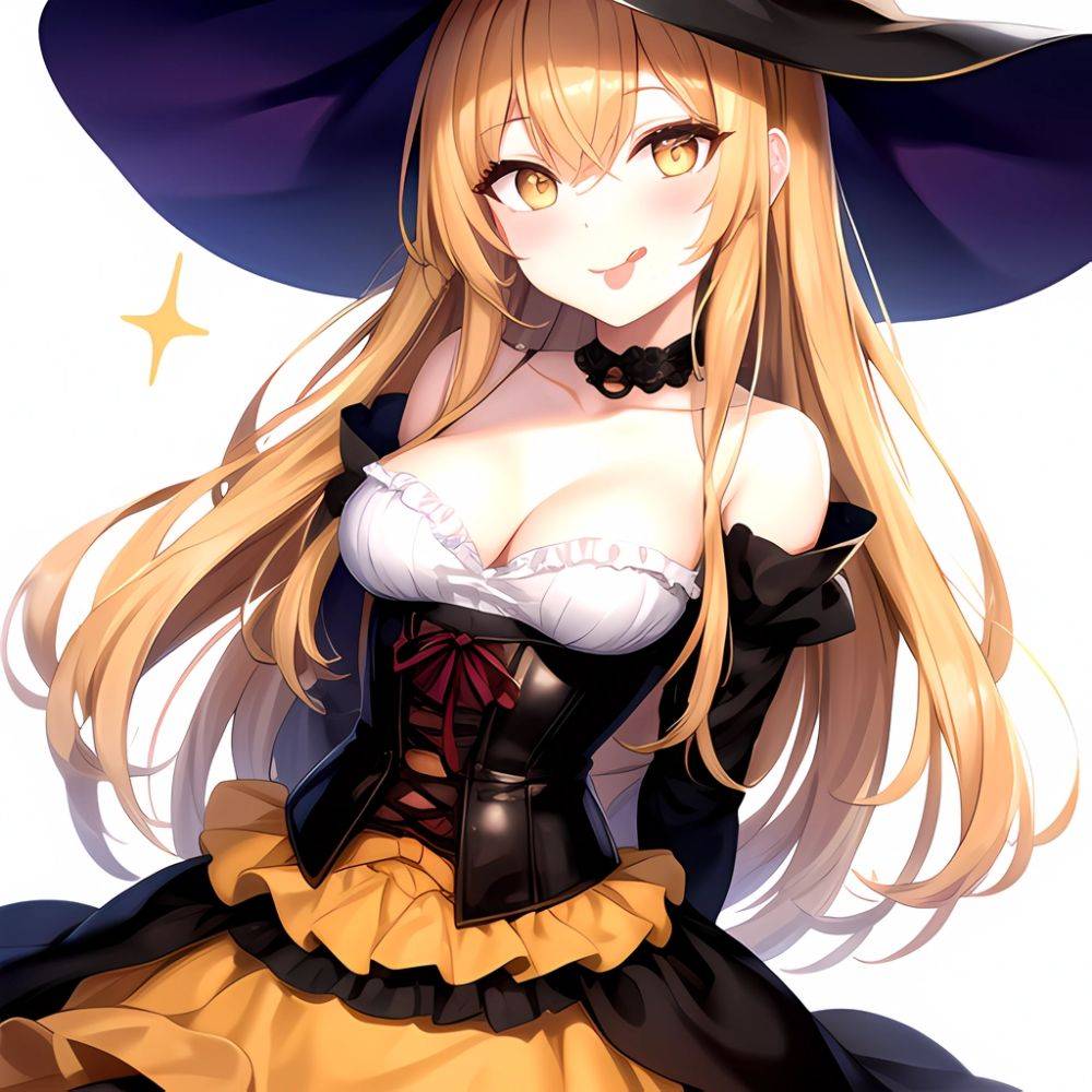 Shokuhou Misaki 1girl P Arched Back Black Corset Black Headwear Blonde Hair Breasts Candy Choker Corset Dress Food Frilled Choke, 2437679189 - AIHentai - #main