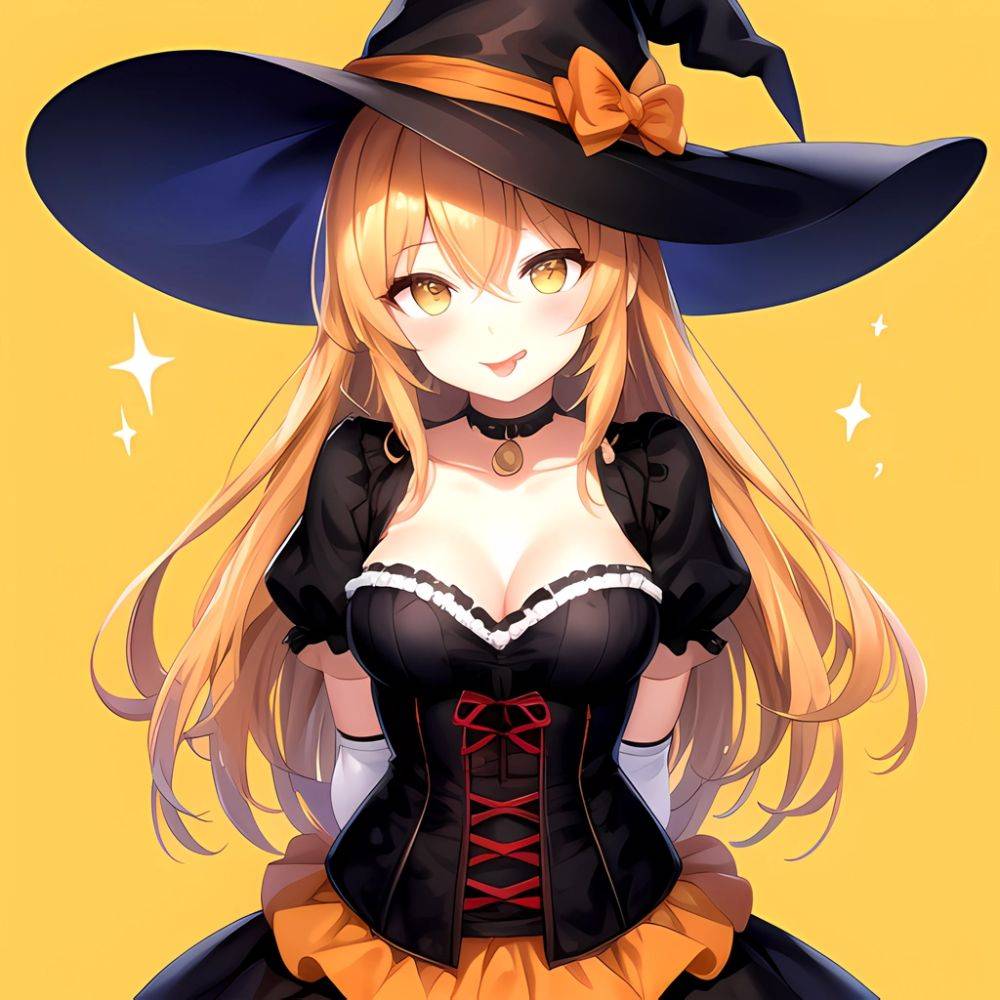 Shokuhou Misaki 1girl P Arched Back Black Corset Black Headwear Blonde Hair Breasts Candy Choker Corset Dress Elbow Gloves Food, 2132683322 - AIHentai - #main