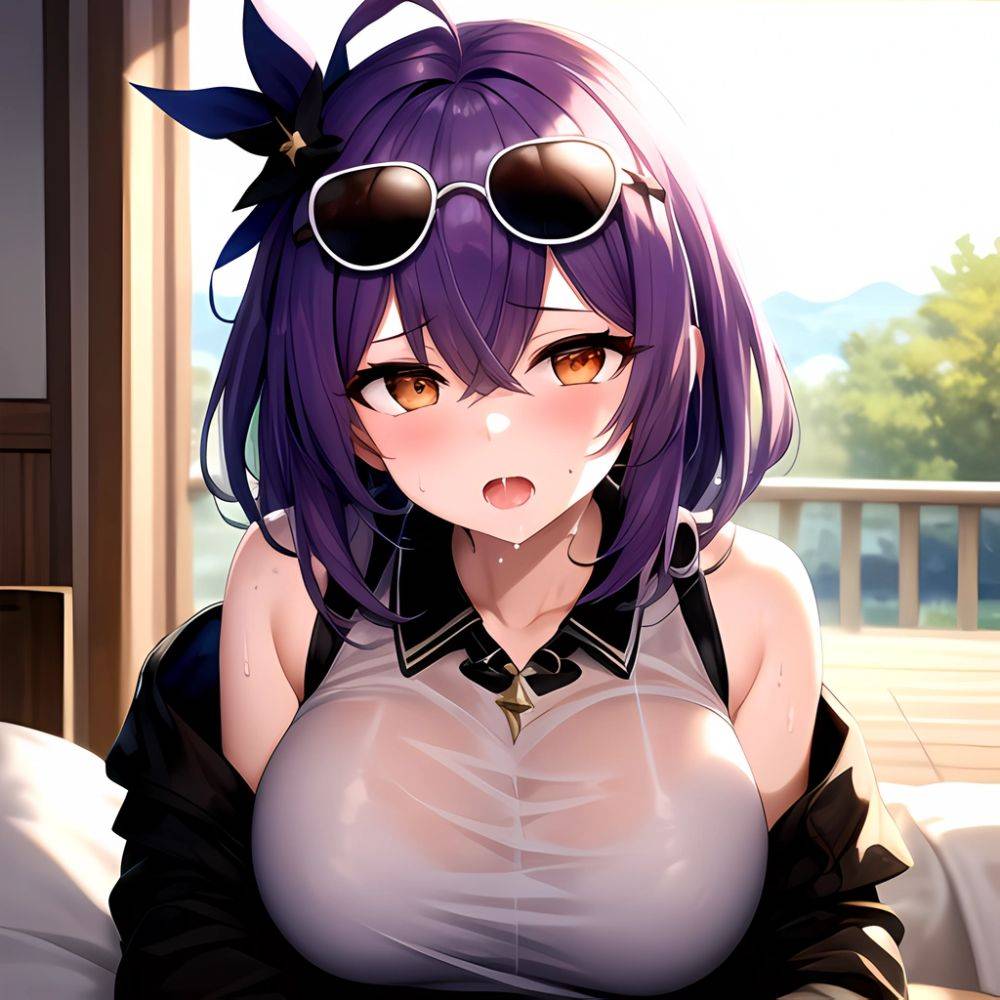 1girl Absurdres Breasts Collarbone Cum Ejaculation Eyewear On Head Hetero Highres Honkai Star Rail Honkai Series Hu Dako Kafka H, 2082728383 - AIHentai - #main