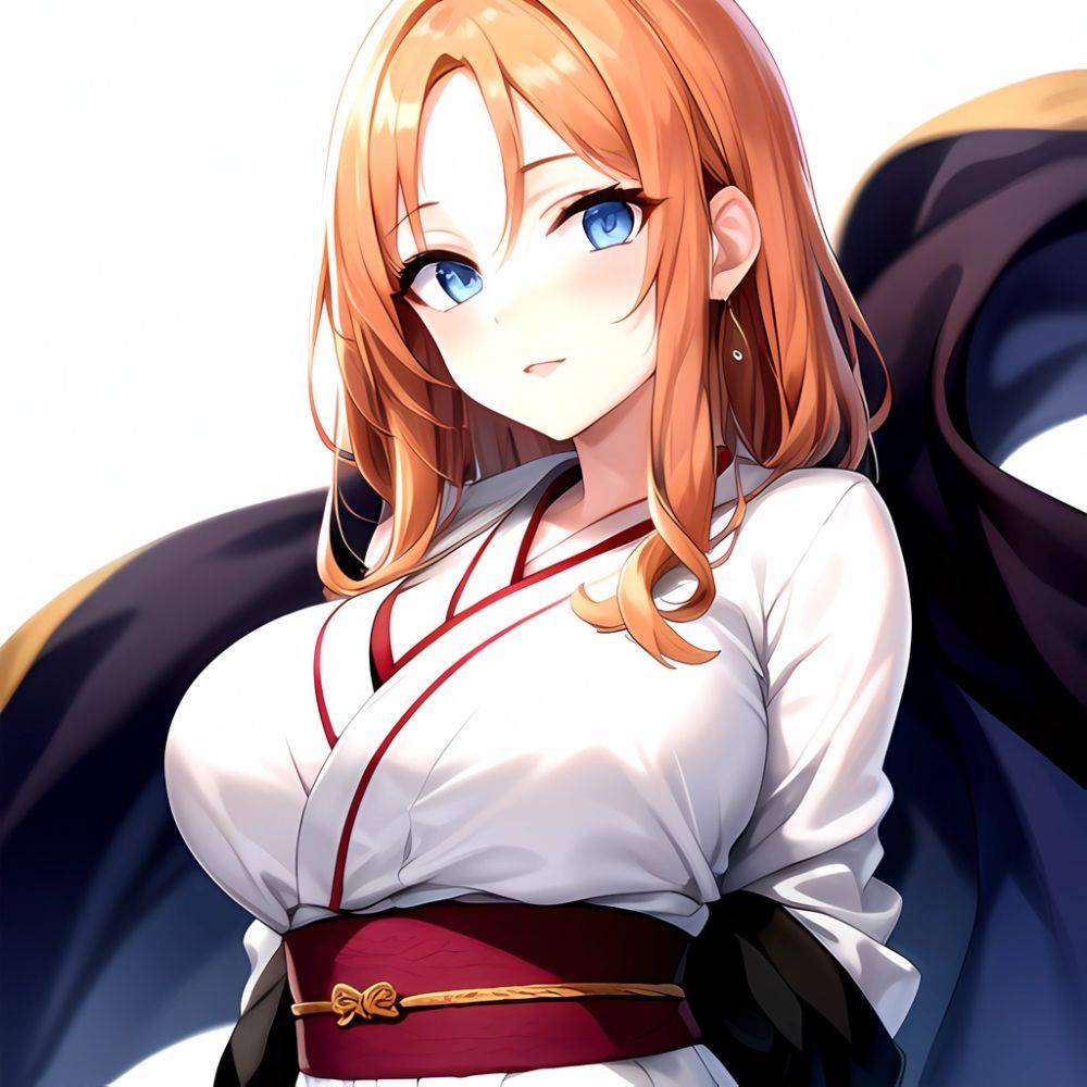 Matsumoto Rangiku 1girl Between Breasts Black Kimono Blue Eyes Breasts Center Opening Closed Mouth Huge Breasts Japanese Clothes, 2185678566 - AIHentai - #main