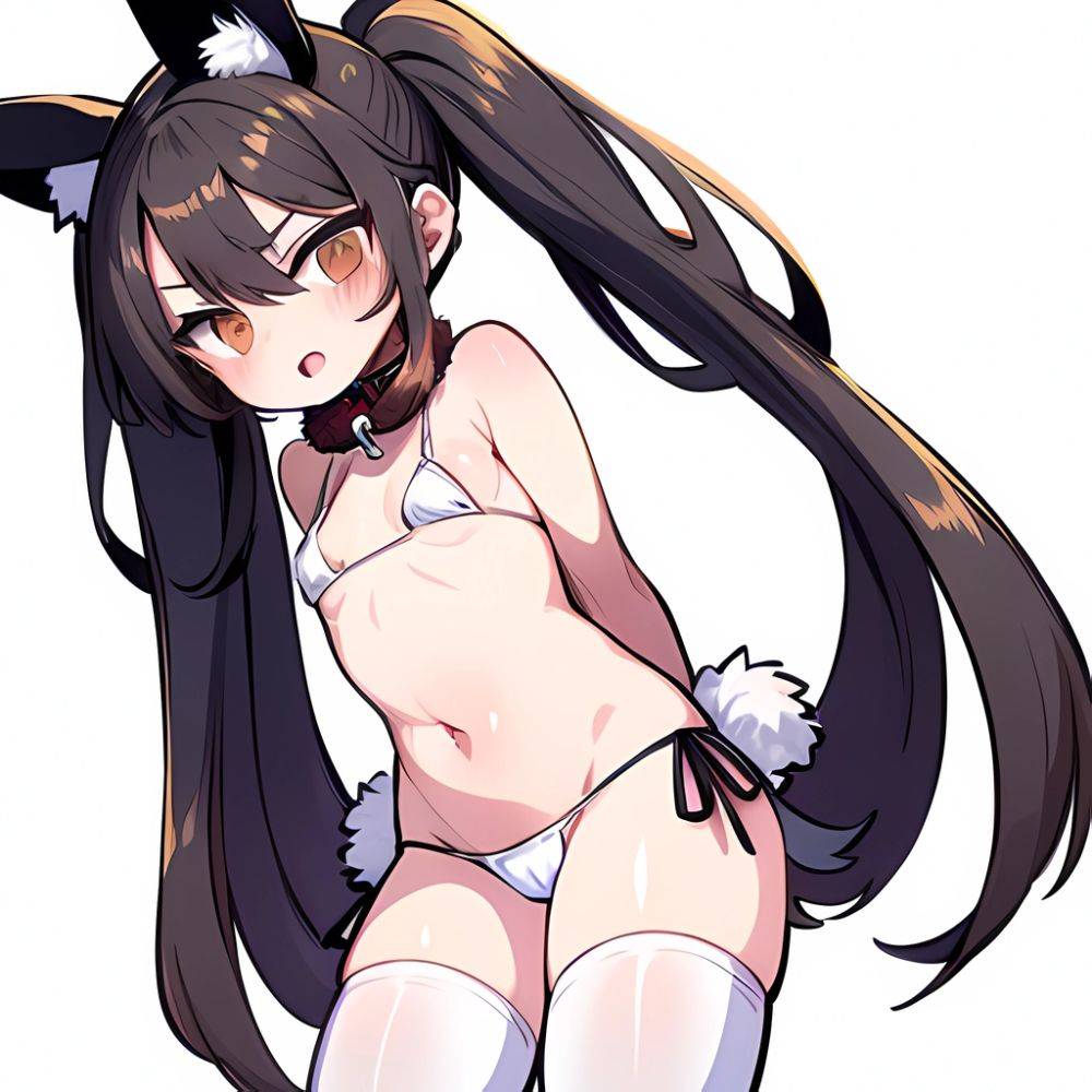 Minegumo Kancolle 1girl Animal Ears Bikini Braid Brown Eyes Cloud Hair Ornament Fake Animal Ears Fur Collar Fur Cuffs Light, 432696790 - AIHentai - #main