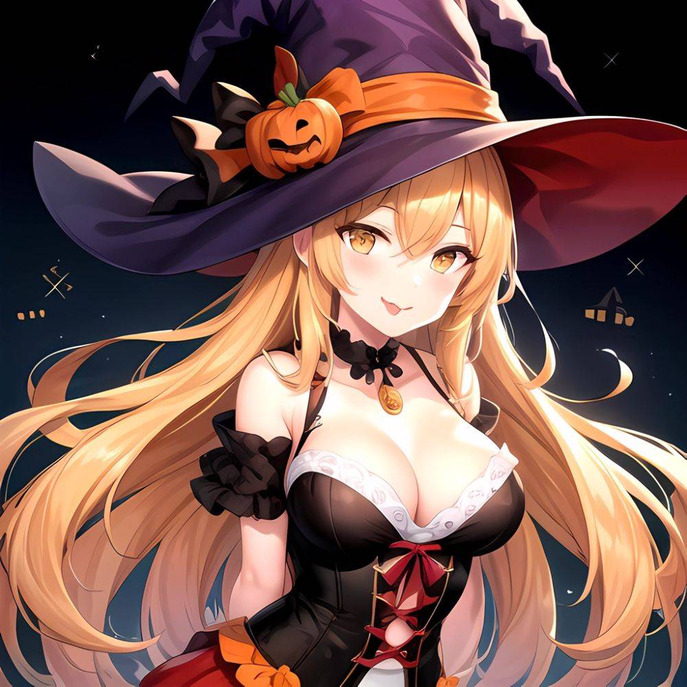 Shokuhou Misaki 1girl P Arched Back Black Corset Black Headwear Blonde Hair Breasts Choker Corset Dress Food Frilled Choker Fril, 2282423466 - AIHentai - #main