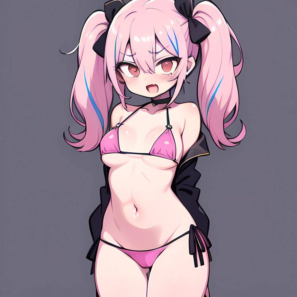 Bremerton Azur Lane 1girl Bare Shoulders Bikini Blush Breasts Choker Collarbone Cowboy Shot Crossed Bangs Fang Hair Between Eyes, 37031480 - AIHentai - #main