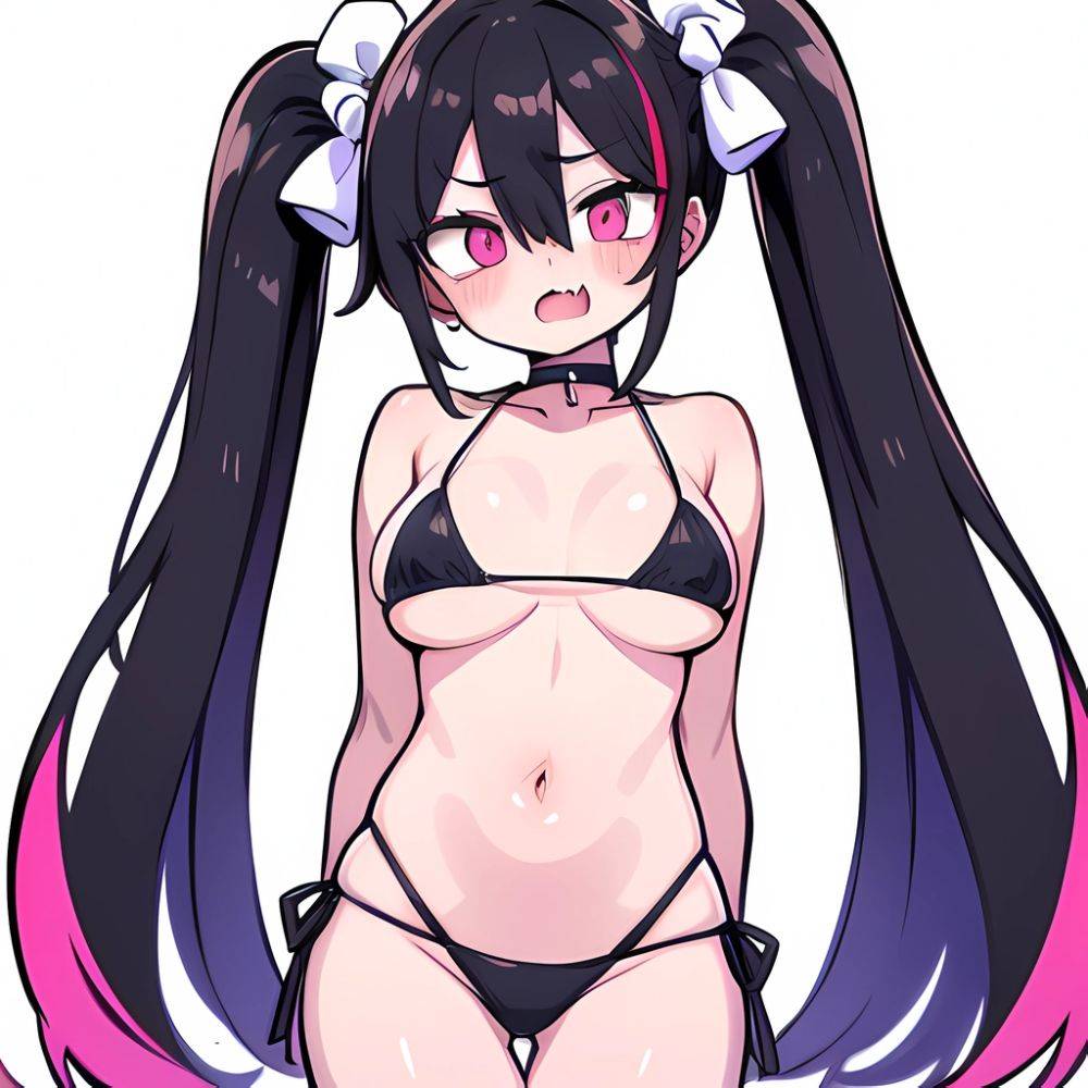 Bremerton Azur Lane 1girl Bare Shoulders Bikini Blush Breasts Choker Collarbone Cowboy Shot Crossed Bangs Fang Hair Between Eyes, 895805201 - AIHentai - #main