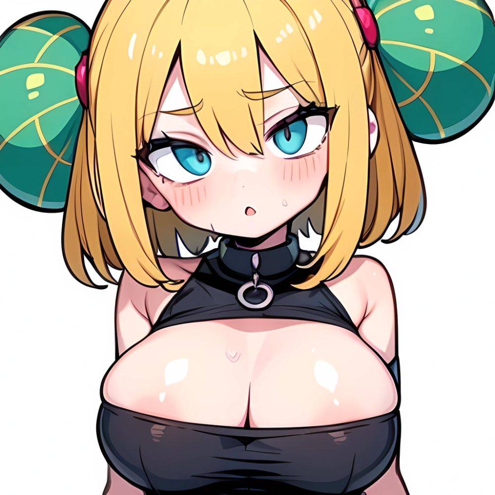 1girl Sexy Pokemon Trainer Looking At The Viewer Facing The Viewer Big Boobs Arms Behind Back Simple Background, 1030358164 - AIHentai - #main