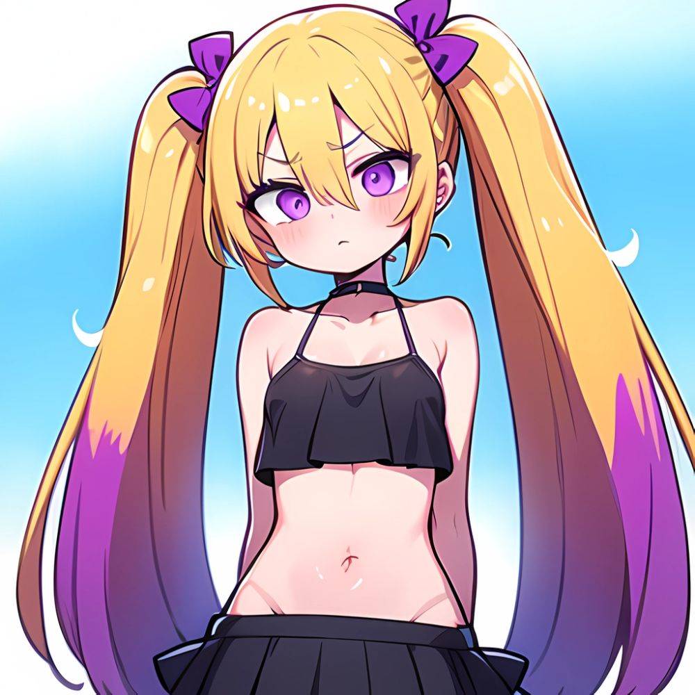 Ninomiya Asuka 1girl Arms Behind Back Bare Shoulders Bikini Bikini Skirt Blonde Hair Blush Braid Breasts Choker Collarbone Cover, 2036904794 - AIHentai - #main