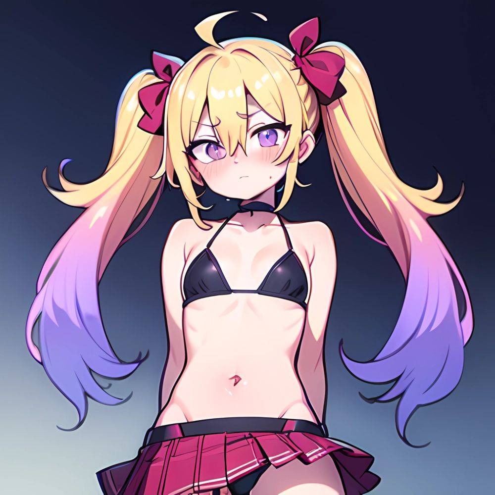 Ninomiya Asuka 1girl Arms Behind Back Bare Shoulders Bikini Bikini Skirt Blonde Hair Blush Braid Breasts Choker Collarbone Cover, 1776360448 - AIHentai - #main