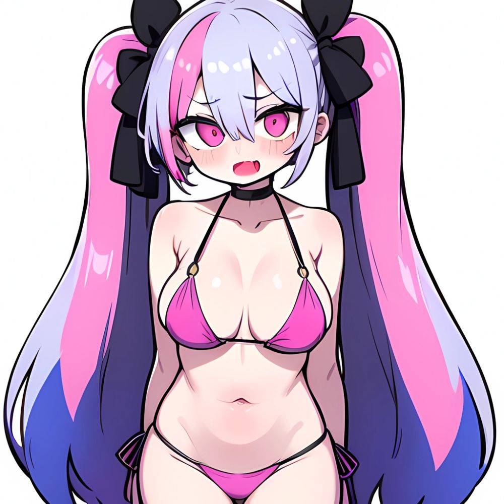 Bremerton Azur Lane 1girl Bare Shoulders Bikini Blush Breasts Choker Collarbone Cowboy Shot Crossed Bangs Fang Hair Between Eyes, 1822799158 - AIHentai - #main