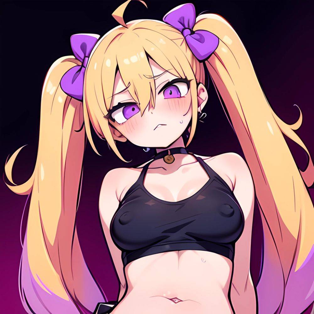 Ninomiya Asuka 1girl Arms Behind Back Bare Shoulders Bikini Bikini Skirt Blonde Hair Blush Braid Breasts Choker Collarbone Cover, 2911377235 - AIHentai - #main