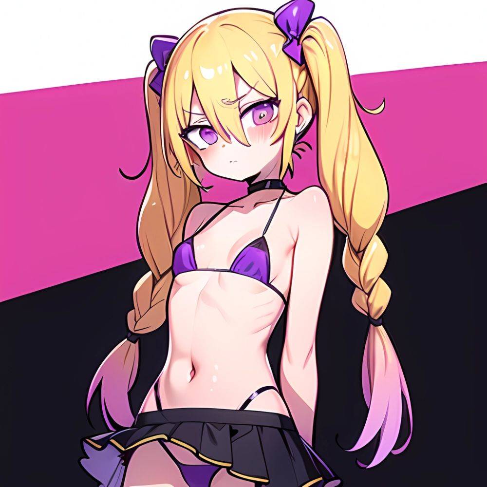 Ninomiya Asuka 1girl Arms Behind Back Bare Shoulders Bikini Bikini Skirt Blonde Hair Blush Braid Breasts Choker Collarbone Cover, 2813970369 - AIHentai - #main