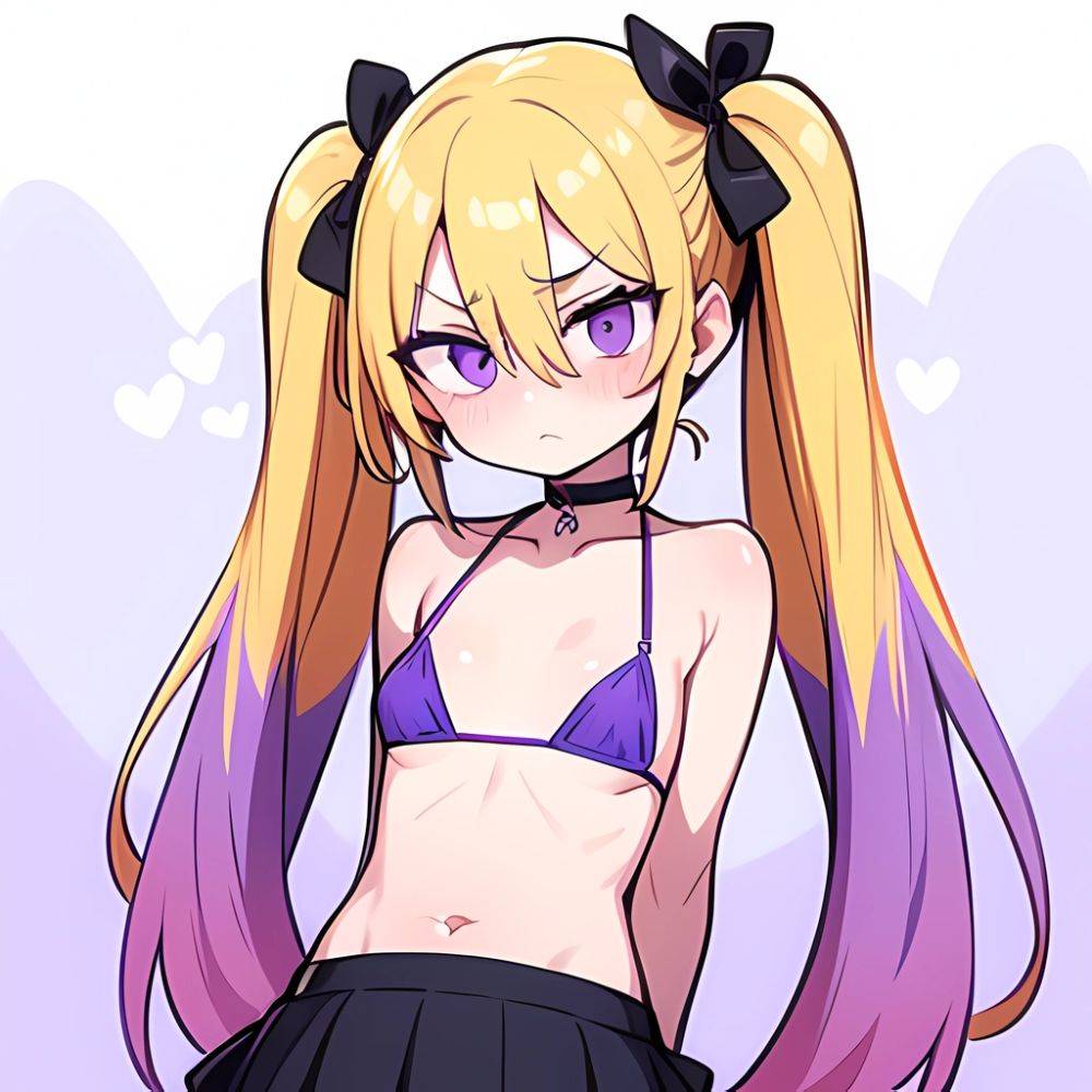 Ninomiya Asuka 1girl Arms Behind Back Bare Shoulders Bikini Bikini Skirt Blonde Hair Blush Braid Breasts Choker Collarbone Cover, 2394213580 - AIHentai - #main