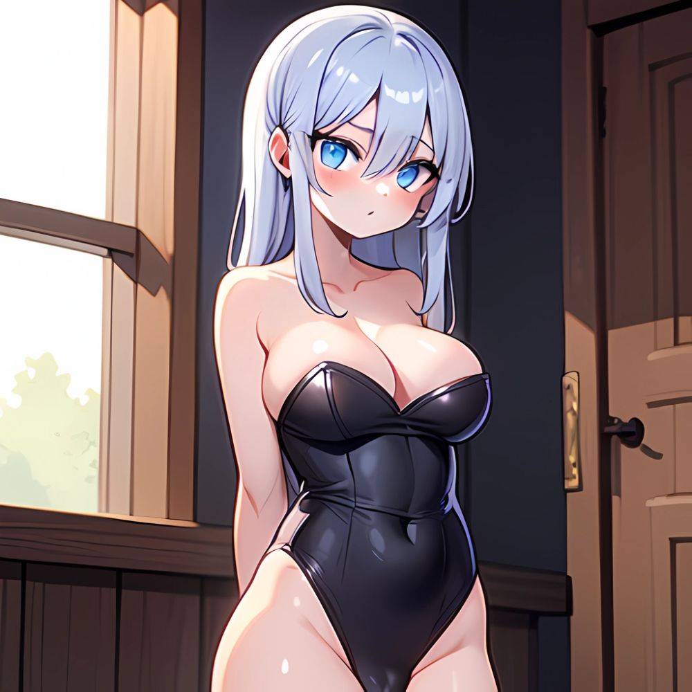 Cute Yuri Standing Naked Nude Big Breasts Facing The Viewer Looking At Viewer Blue Eyes Thick Thighs Arms Behind Back, 625659491 - AIHentai - #main